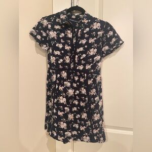 Abercrombie & Fitch Women’s Navy Floral Blue Cotton Dress size XSP Petite XS